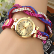 Женские часы с ремешком из страз Feminine Red