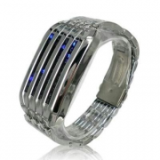 Мужские бинарные диодные наручные часы Led Matrix Silver